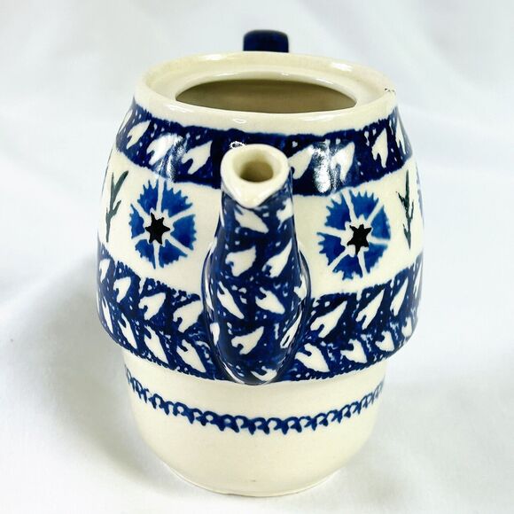 HANDMADE Polish Wiza Boleslawiec Pottery Stacking Teapot Only - No cup - Picture 5 of 7